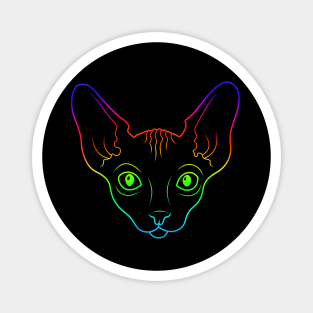 Rainbow sphynx cat Magnet